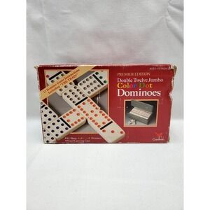 VINTAGE Premier Edition Double Twelve Jumbo Color Dot Dominoes